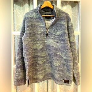 Southern Marsh Sherpa Half-Zip Pullover Sweater - Gray Blue